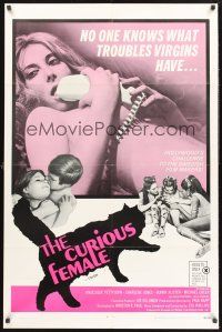 9e297 CURIOUS FEMALE 1sh '69 X-rated sci-fi, no one knows the troubles of virgins!