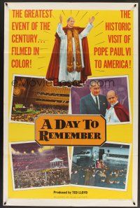 9e309 DAY TO REMEMBER 1sh '65 Pope Paul VI visits the U.S.!
