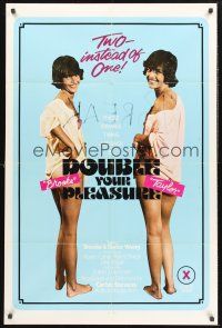 9e341 DOUBLE YOUR PLEASURE 1sh '78 Booke & Taylor Young, sexy teenage twins!