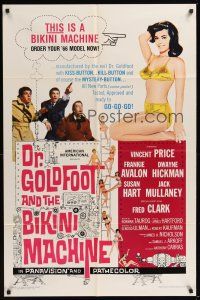 9e343 DR. GOLDFOOT & THE BIKINI MACHINE 1sh '65 Vincent Price, sexy babes with kiss & kill buttons!