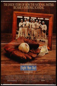 9e361 EIGHT MEN OUT 1sh '88 John Sayles, John Cusack, Chicago Black Sox, baseball!