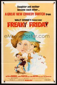 9e420 FREAKY FRIDAY revised 1sh '77 Jodie Foster switches bodies with Barbara Harris, Disney!