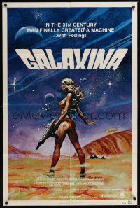9e427 GALAXINA style A 1sh '80 great sci-fi art of sexy Dorothy Stratten by Robert Tanenbaum!