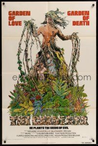 9e428 GARDENER 1sh '74 Garden of Love and Death, cool horror art by David M. Gaadt!