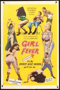 9e438 GIRL FEVER 1sh '60 sexy stripper may become the star of a Broadway production!