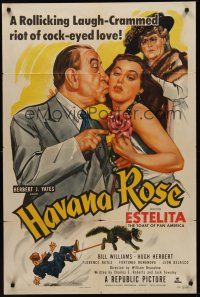 9e475 HAVANA ROSE 1sh '51 sexy Cuban Estelita Rodriguez, Bill Williams, Florence Bates!