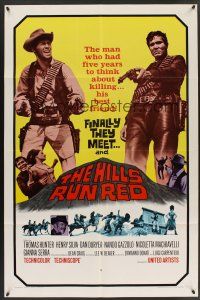 9e486 HILLS RUN RED 1sh '67 Carlo Lizzani's Un Fiume di dollari, spaghetti western!