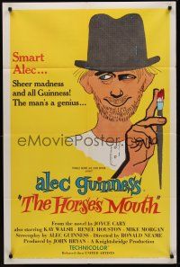 9e496 HORSE'S MOUTH 1sh '59 great artwork of Alec Guinness, the man's a genius!