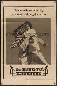 9e543 KUNG-FU MASSACRE int'l 1sh '75 Charles Heung, wholesale murder by a one-man kung-fu army!