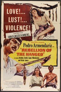 9e547 LA REBELION DE LOS COLGADOS 1sh '54 The Rebellion of the Hanged, Pedro Armendariz!