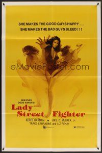 9e549 LADY STREET FIGHTER 1sh '85 she makes the good guys happy & she makes the bad guys bleed!