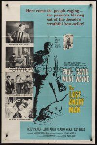 9e552 LAST ANGRY MAN 1sh '59 Paul Muni is a dedicated doctor from the slums exploited by TV!