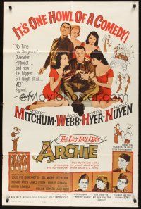 9e555 LAST TIME I SAW ARCHIE 1sh '61 Robert Mitchum surrounded by sexy girls, Jack Webb!