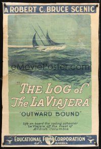 9e005 LOG OF THE LA VIAJERA kraftbacked 1sh '20 great art of sailing ship, Outward Bound!