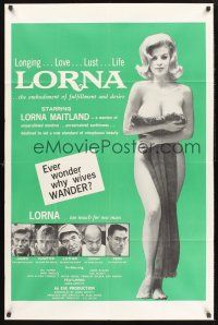 9e007 LORNA 1sh '64 super sexy Lorna Maitland in Russ Meyer directed classic!