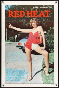 9e745 RED HEAT 1sh '81 sexy hitchhiker Rita Cummings gets caught up in a bizarre mystery!