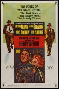 9e747 REQUIEM FOR A HEAVYWEIGHT 1sh '62 Anthony Quinn, Jackie Gleason, Mickey Rooney, boxing!