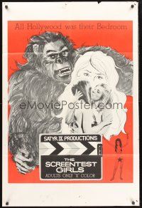 9e775 SCREENTEST GIRLS 1sh '69 Zoltan G. Spencer directed, wild art of gorilla & girls!