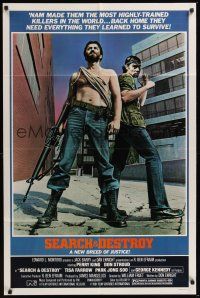 9e779 SEARCH & DESTROY 1sh '81 George Kennedy, Vietnam War action thriller, Perry King, Don Stroud!