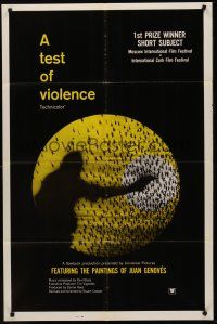 9e881 TEST OF VIOLENCE 1sh '70 Stuart Cooper documentary about Spanish artist Juan Genoves!
