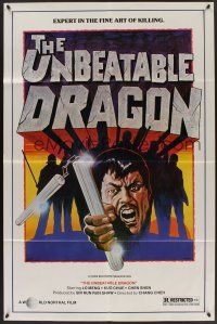 9e934 UNBEATABLE DRAGON 1sh '78 martial arts, Lo Meng is an expert in the fine art of killing!
