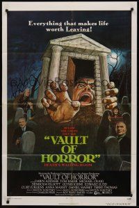 9e942 VAULT OF HORROR 1sh '73 Tales from Crypt sequel, cool art of death's waiting room!