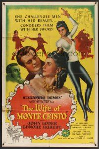 9e974 WIFE OF MONTE CRISTO 1sh '46 Edgar Ulmer directed, Lenore Aubert conquers with her sword!