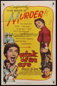 9e980 WINK OF AN EYE 1sh '58 English lab worker wants to murder his wife & be with his assistant!