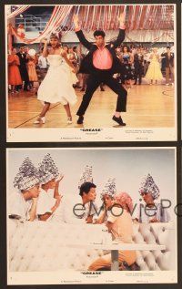 9f414 GREASE 7 8x10 mini LCs '78 John Travolta & Olivia Newton-John, classic musical!