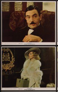 9f369 MURDER ON THE ORIENT EXPRESS 8 8x10 mini LCs '74 Agatha Christie, Albert Finney as Poirot!