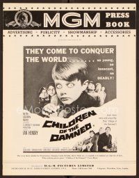 9g276 CHILDREN OF THE DAMNED English pressbook '64 beware the creepy kid's eyes that paralyze!