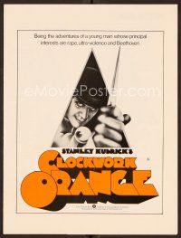9g278 CLOCKWORK ORANGE English pressbook '72 Stanley Kubrick, Philip Castle art of Malcolm McDowell!