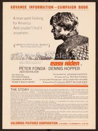 9g290 EASY RIDER English pressbook '69 Peter Fonda, biker classic directed by Dennis Hopper!