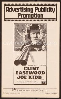 9g316 JOE KIDD English pressbook '72 Sturges, if you're looking for trouble, he's Clint Eastwood!