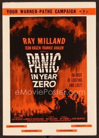 9g342 PANIC IN YEAR ZERO English pressbook '62 Ray Milland, Jean Hagen, Frankie Avalon