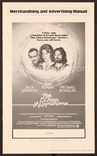 9g277 CHINA SYNDROME pressbook '79 Jack Lemmon, Jane Fonda, Michael Douglas, soon you will know!