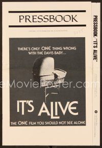 9g313 IT'S ALIVE pressbook R76 Larry Cohen, classic creepy baby carriage image!