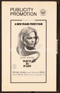 9g343 PLAY IT AS IT LAYS pressbook '72 beautiful Tuesday Weld, directed by Frank Perry!