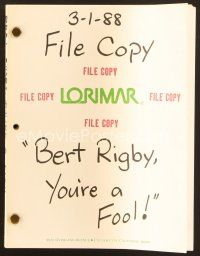 9g221 BERT RIGBY YOU'RE A FOOL revised final draft script March 1, 1988, screenplay by Carl Reiner