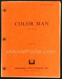 9g226 COLOR MAN third draft script August 3, 1981, screenplay by Tom Rickman!