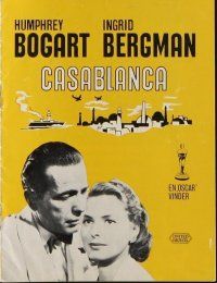 9g172 CASABLANCA Danish program R63 Humphrey Bogart, Ingrid Bergman, Michael Curtiz, different!