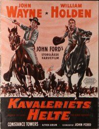 9g182 HORSE SOLDIERS Danish program '60 John Wayne & William Holden, John Ford, different images!