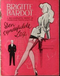 9g191 LOVE IS MY PROFESSION Danish program '59 Georges Simenon, sexy Brigitte Bardot, different!