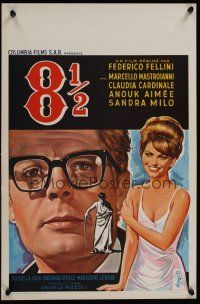 9h389 8 1/2 Belgian '63 Federico Fellini classic, Marcello Mastroianni & sexy Claudia Cardinale!