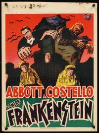 9h390 ABBOTT & COSTELLO MEET FRANKENSTEIN Belgian '48 plus the Wolfman & Dracula are after Bud & Lou