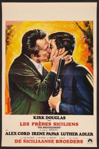 9h405 BROTHERHOOD Belgian '68 Kirk Douglas gives the kiss of death to Alex Cord!