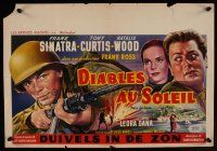 9h453 KINGS GO FORTH Belgian '58 cool art of Natalie Wood & soldiers Frank Sinatra, Tony Curtis!
