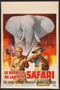 9h458 LAST SAFARI Belgian '67 Stewart Granger in the angry jungle hunting a rogue elephant!