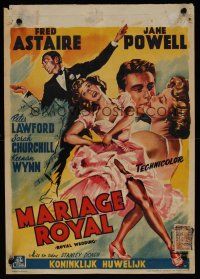 9h499 ROYAL WEDDING Belgian '51 great image of dancing Fred Astaire & sexy Jane Powell!