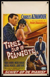 9h507 SHOOT THE PIANO PLAYER Belgian '60 Francois Truffaut's Tirez sur le pianiste, cool art!